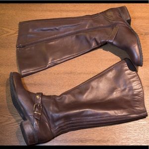 Tall Brown Wide Calf Boots